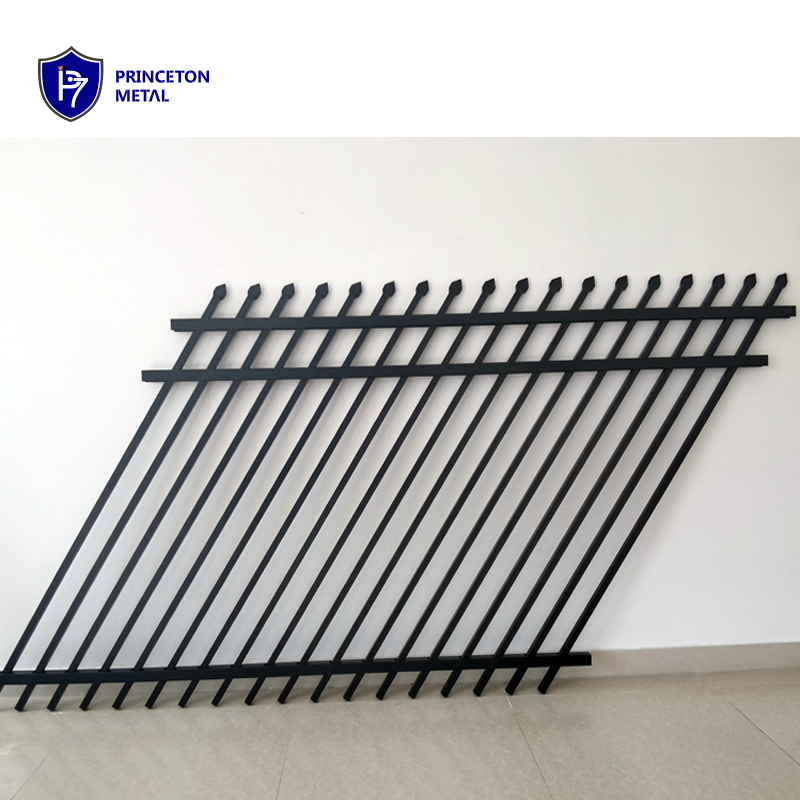 No rust welded modern design metal black spear top commercial garden tubular aluminium fence for projects