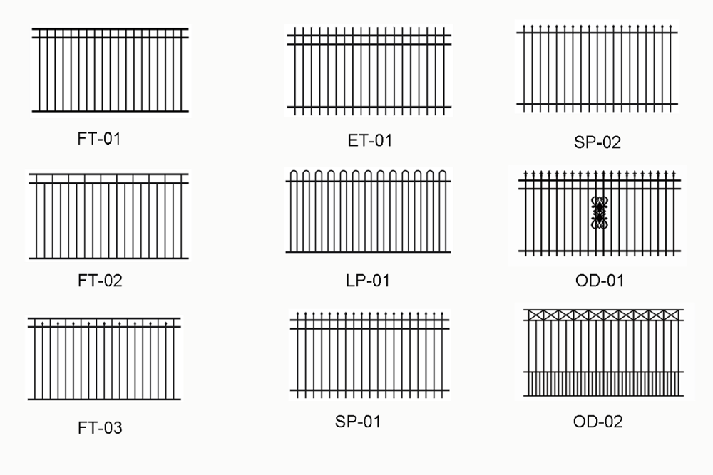 Outdoor DIY Privacy Safety Fence Metal Picket  Panels Aluminum Metal Flat Top Loop Top Pool Fencing