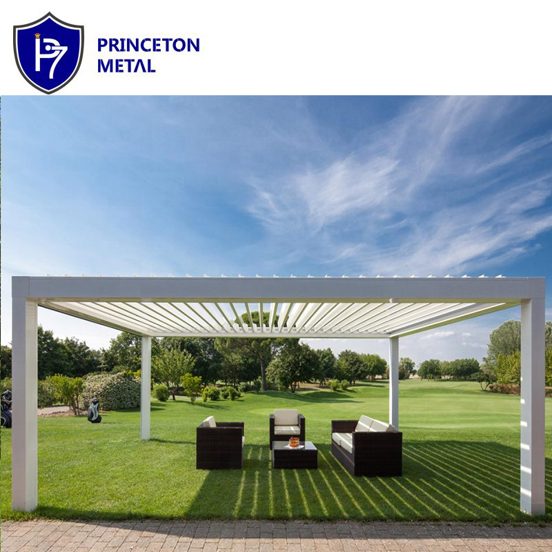 High quality  motorized louvered roof retractable pergola aluminium canopy with waterproof