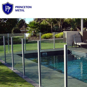 SEMI-FRAMELESS GLASS  FENCING PANEL WITH ALUMINUM POSTS