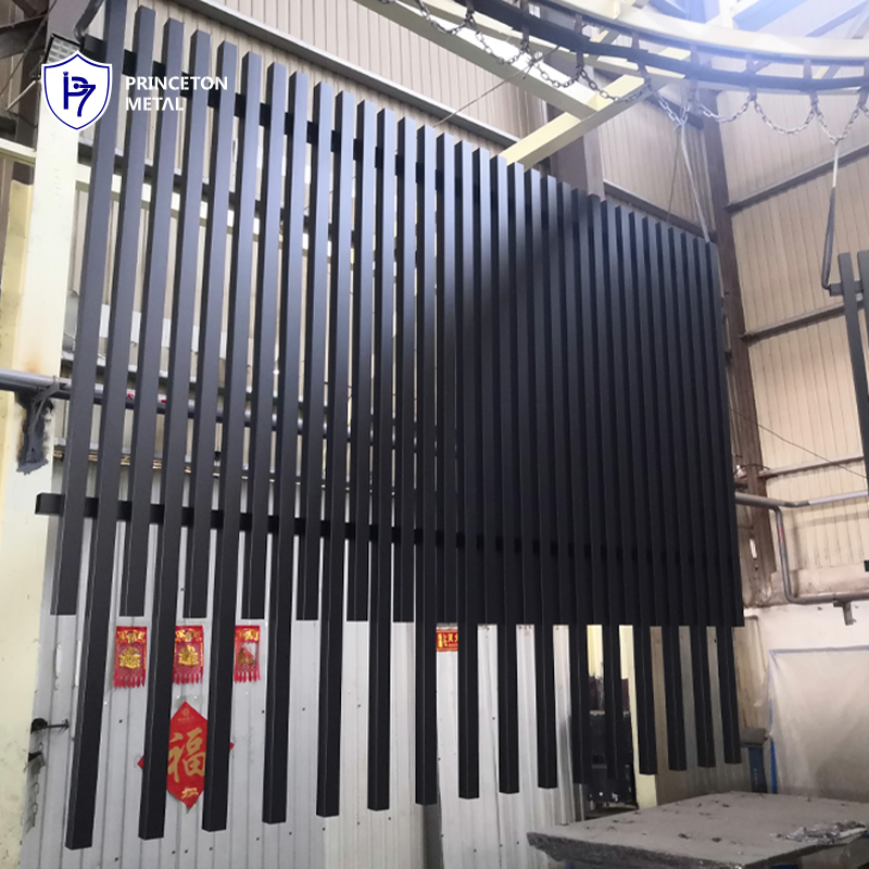 Princeton metal panel Aluminum Privacy Slat Fencing wall Decorative Aluminum powder coating black picket batten fence