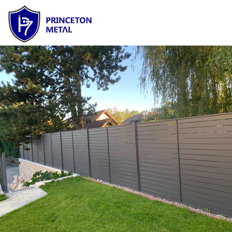 Modern newly design USA construction projects no dig aluminium garden boundary privacy slat fencing systems fence black