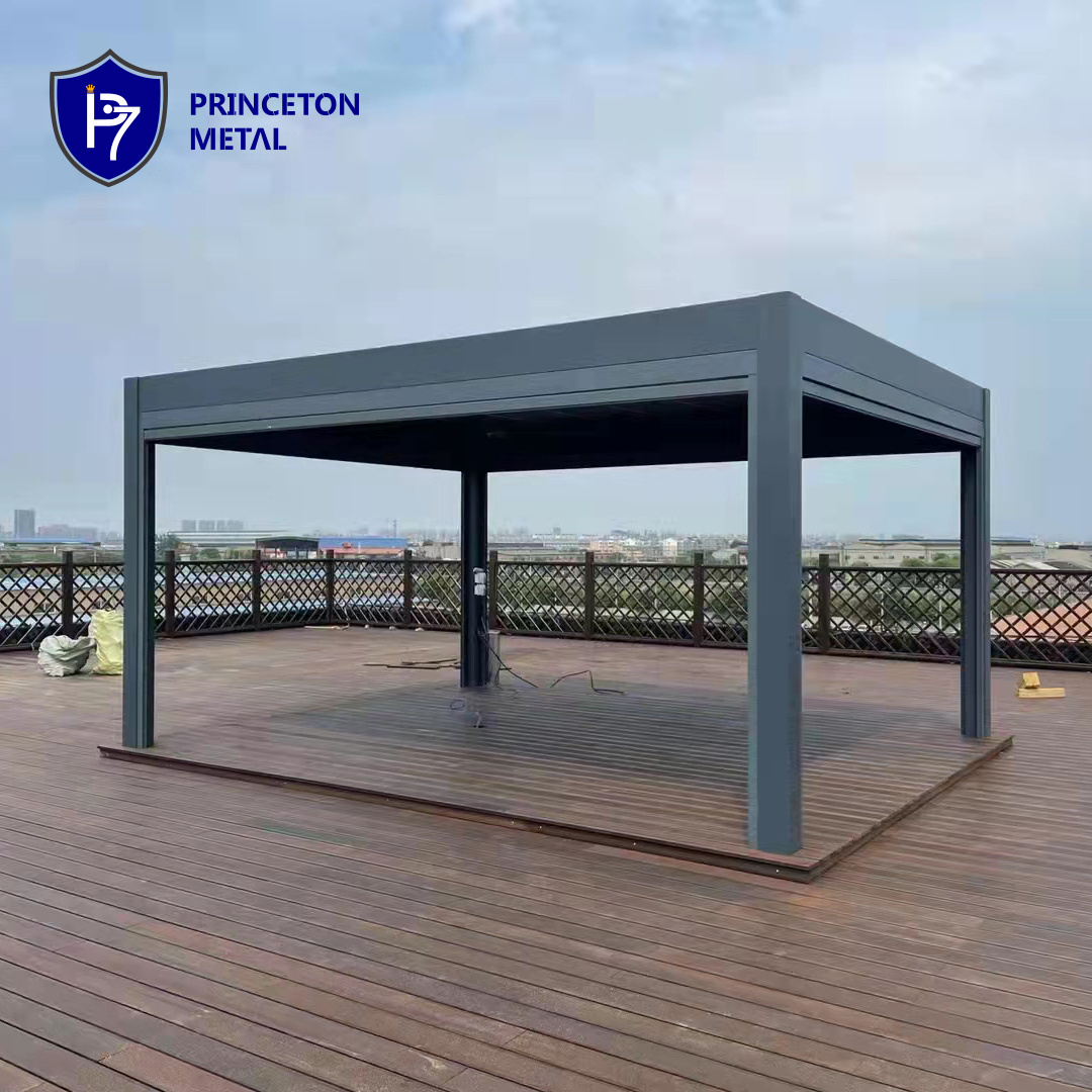 3m*4m free standing modern design motorized aluminium louvered proof pergola