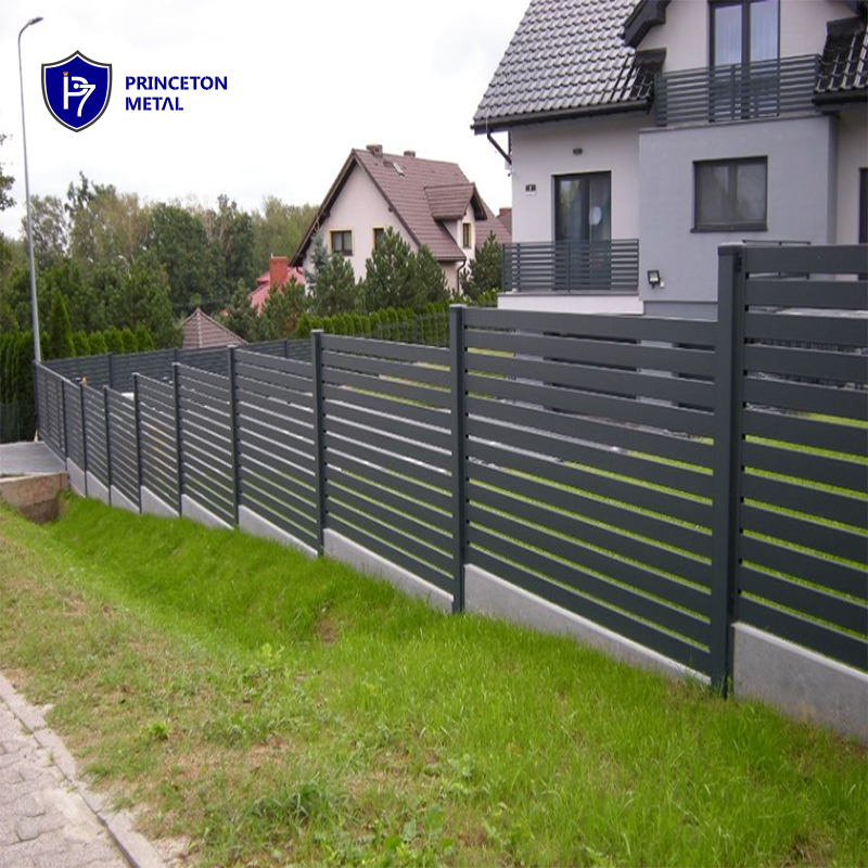 Customized wholesale metal fence panels Jamaica market aluminum slat privacy fence for commercial villa project