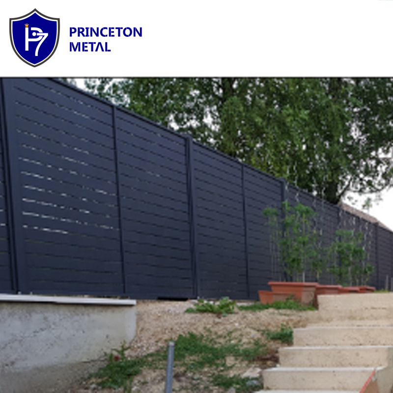 diy modern aluminium metal slat anti clim boundary wall panels aluminum horizontal fence