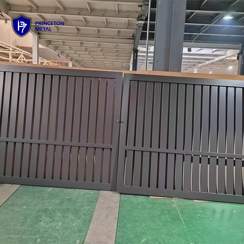 Princeton metal customized manufacture outdoor aluminum vertical slat fence and gate