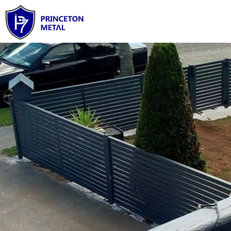 diy modern aluminium metal slat anti clim boundary wall panels aluminum horizontal fence