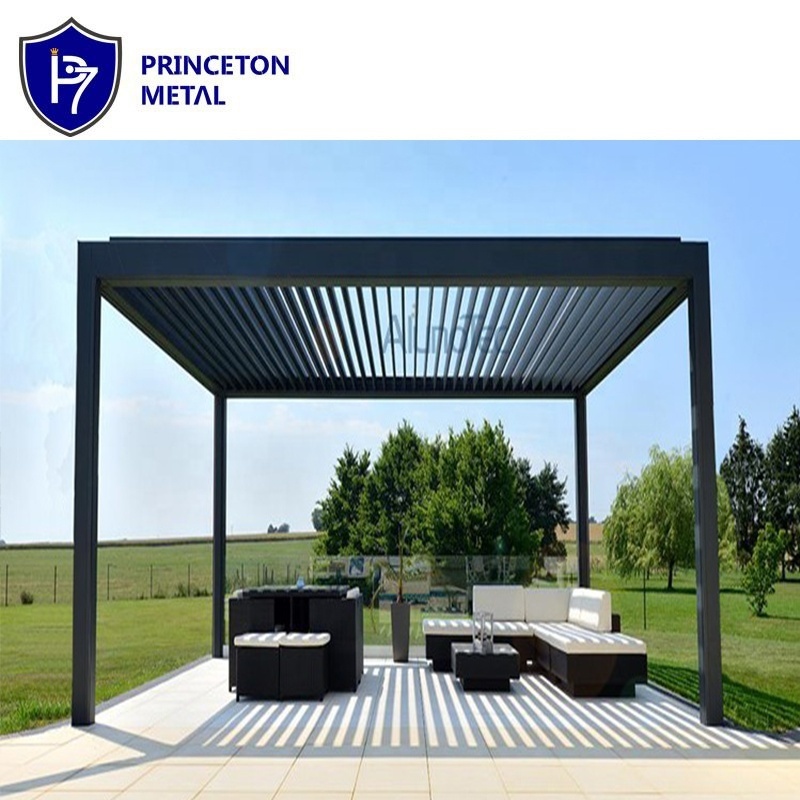 PRINCETON Waterproof Louver Roof System Kits Outdoor pergola aluminium