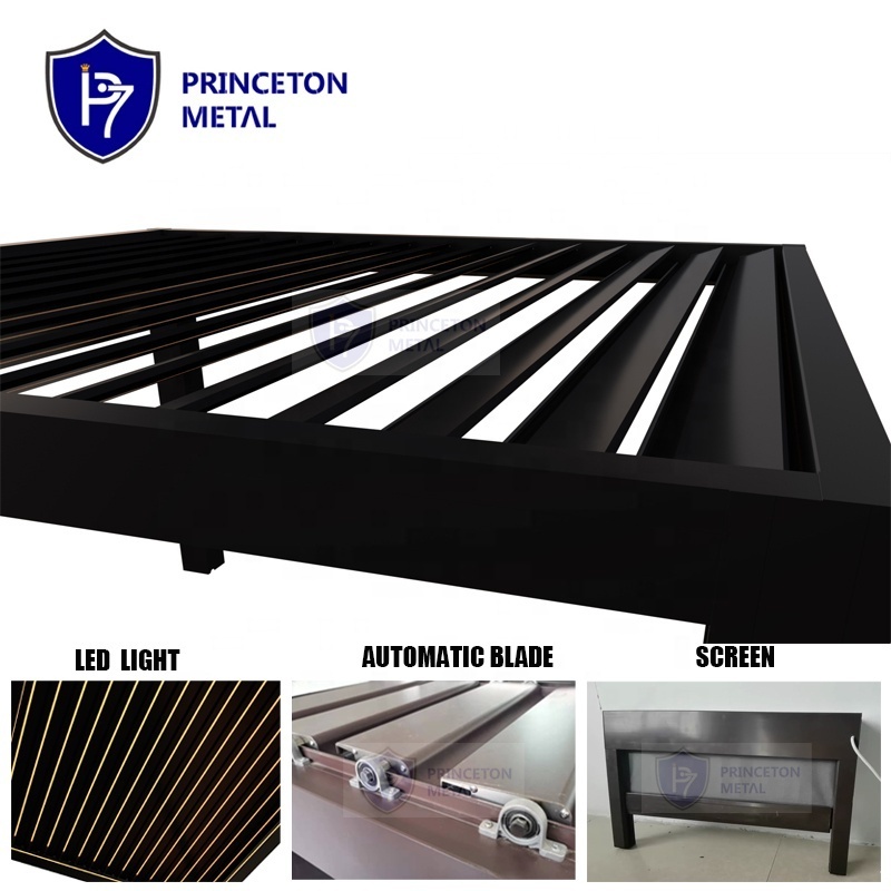 PRINCETON Waterproof Louver Roof System Kits Outdoor pergola aluminium