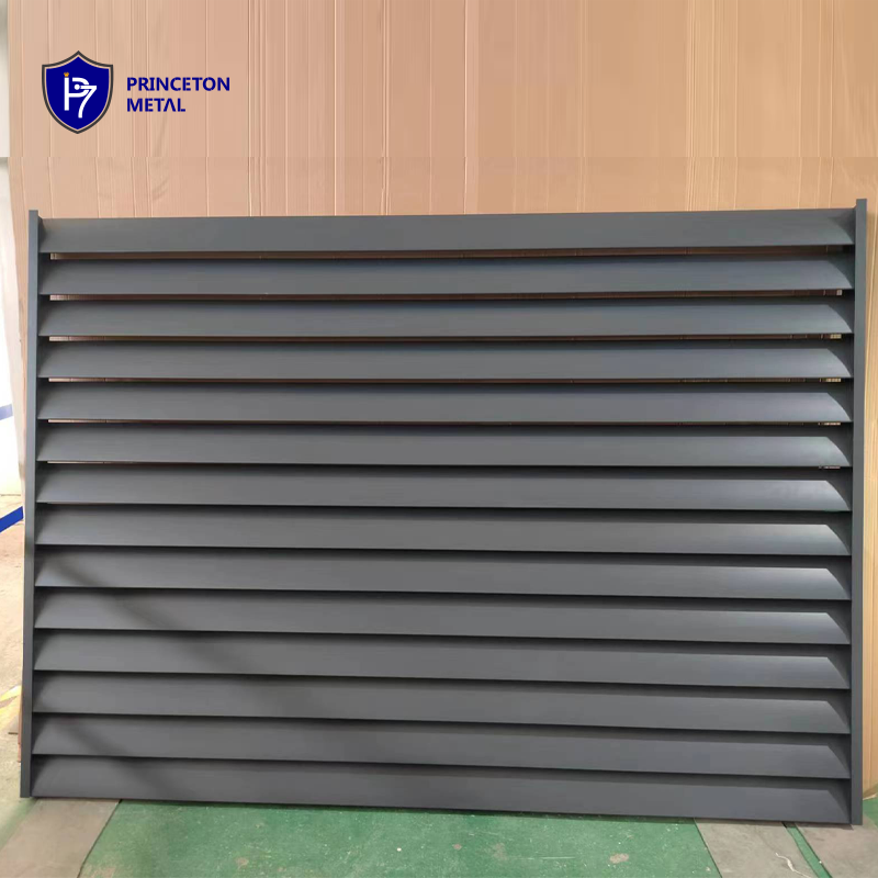 Custom metal privacy garden fence panels aluminum slat fence and gates louvered