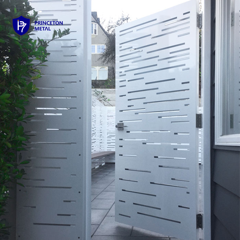 BUILDING PROJECT CUSTOMIZED PRIVACY METAL ALUMINUM  LASER CUT MODERN DESIGN WALL SCREEN FENCE AND GATE PANEL