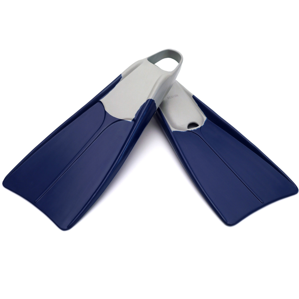 High Quality Best Selling Natural Rubber Swimming Snorkeling Flippers Dark Blue Allows Reach Greater Depths And Dive Underwater