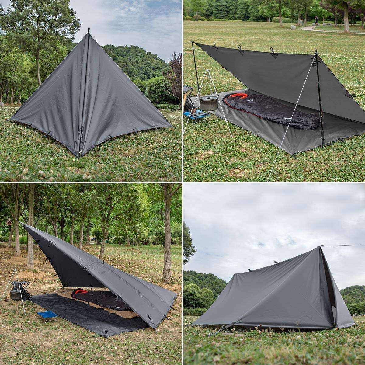 Custom Fly Tent Tarp Ultralight Canopy Survival Outdoor Camping Tent Waterproof Fly Tarp Hammock Rain Portable Sun Shelter Tent