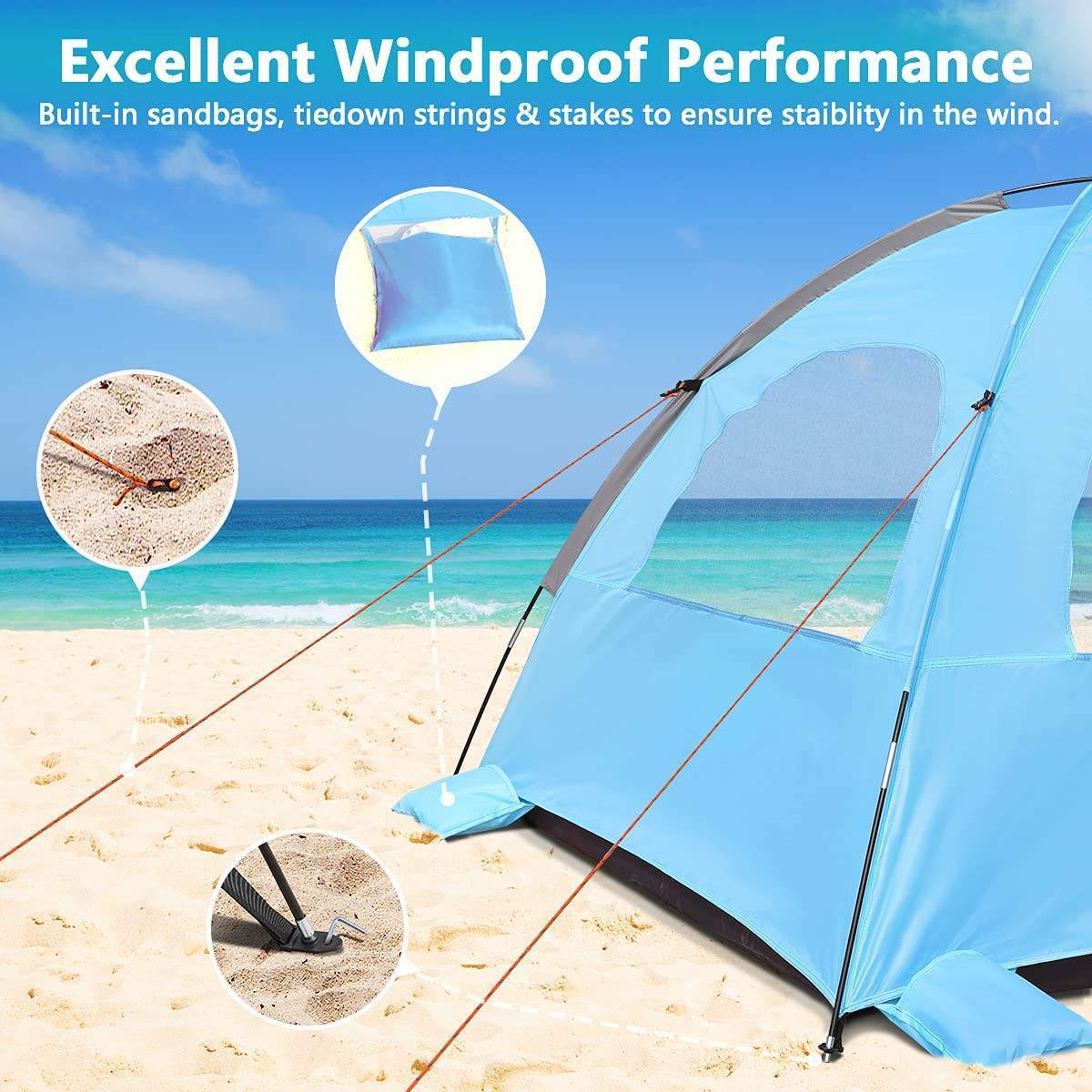 Custom High Quality Automatic Beach Tents 2 Person Instant Quick Beach Tent Waterproof Camping Family Tent