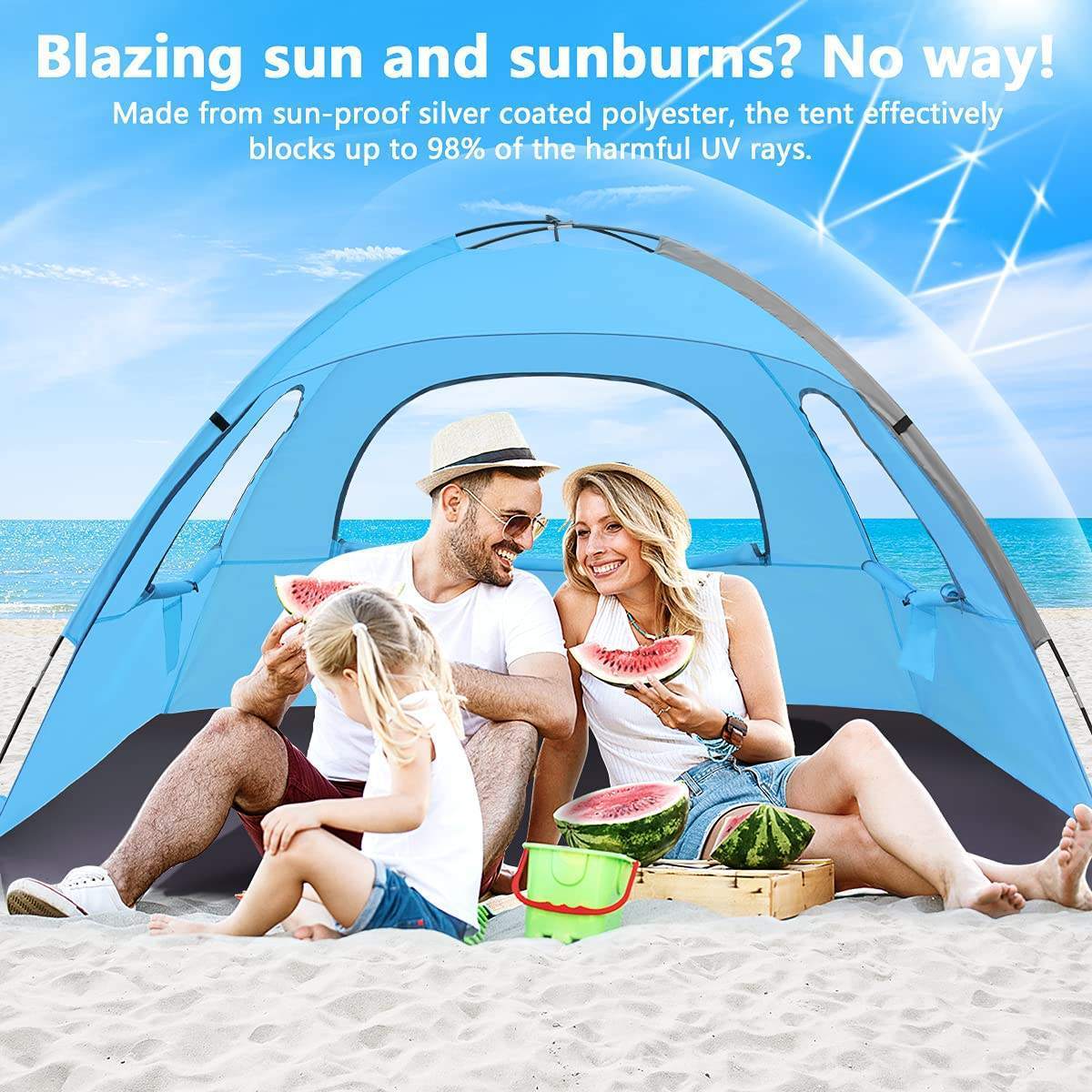 Custom High Quality Automatic Beach Tents 2 Person Instant Quick Beach Tent Waterproof Camping Family Tent