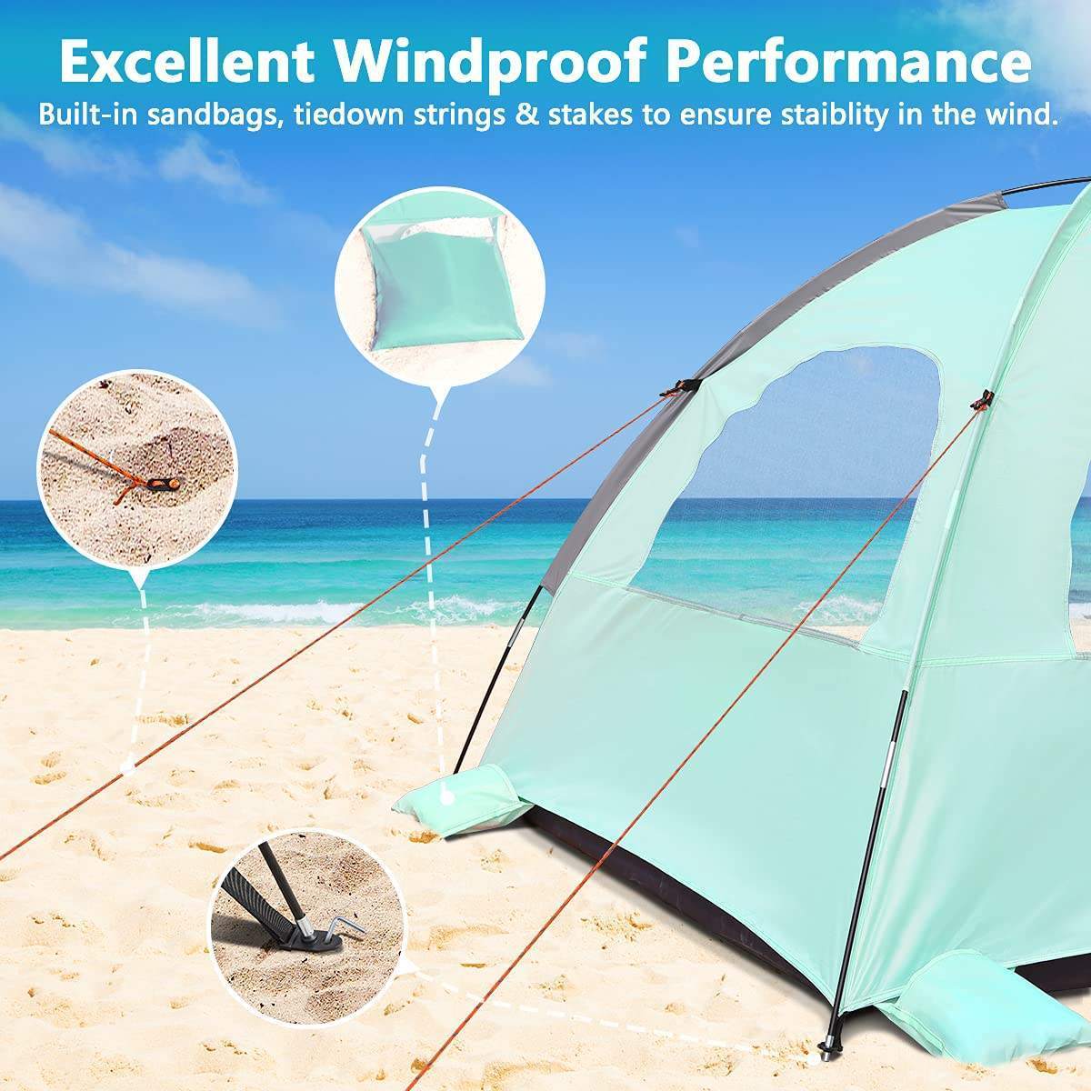 Wholesale Easy Setup 2-3 Person Uv Sun Shade Portable Pop-up Hammock Shade Beach Tent For Sale