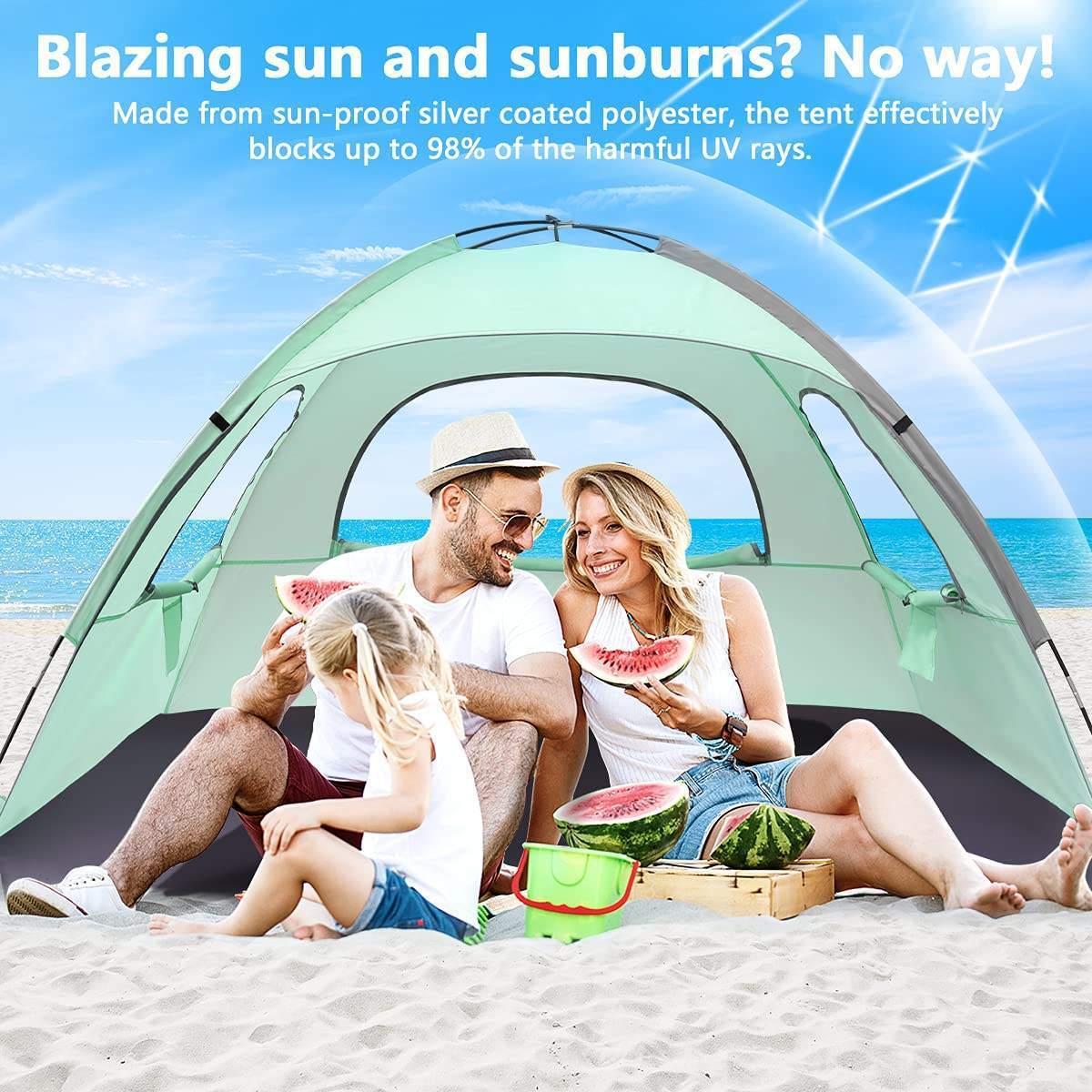 Wholesale Easy Setup 2-3 Person Uv Sun Shade Portable Pop-up Hammock Shade Beach Tent For Sale