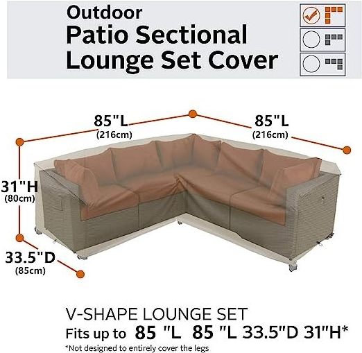 Custom Logo Patio Sectional Couch Cover High Quality Waterproof 600D Patio Furniture Cover Winter Protective Cover