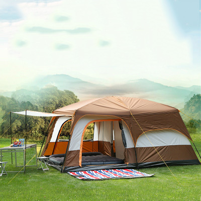 8-10 Persons Carpas Camping Large Space Family Camping  Outdoor Tent Double Layers 2 Rooms 1 Living Room Camping Tent