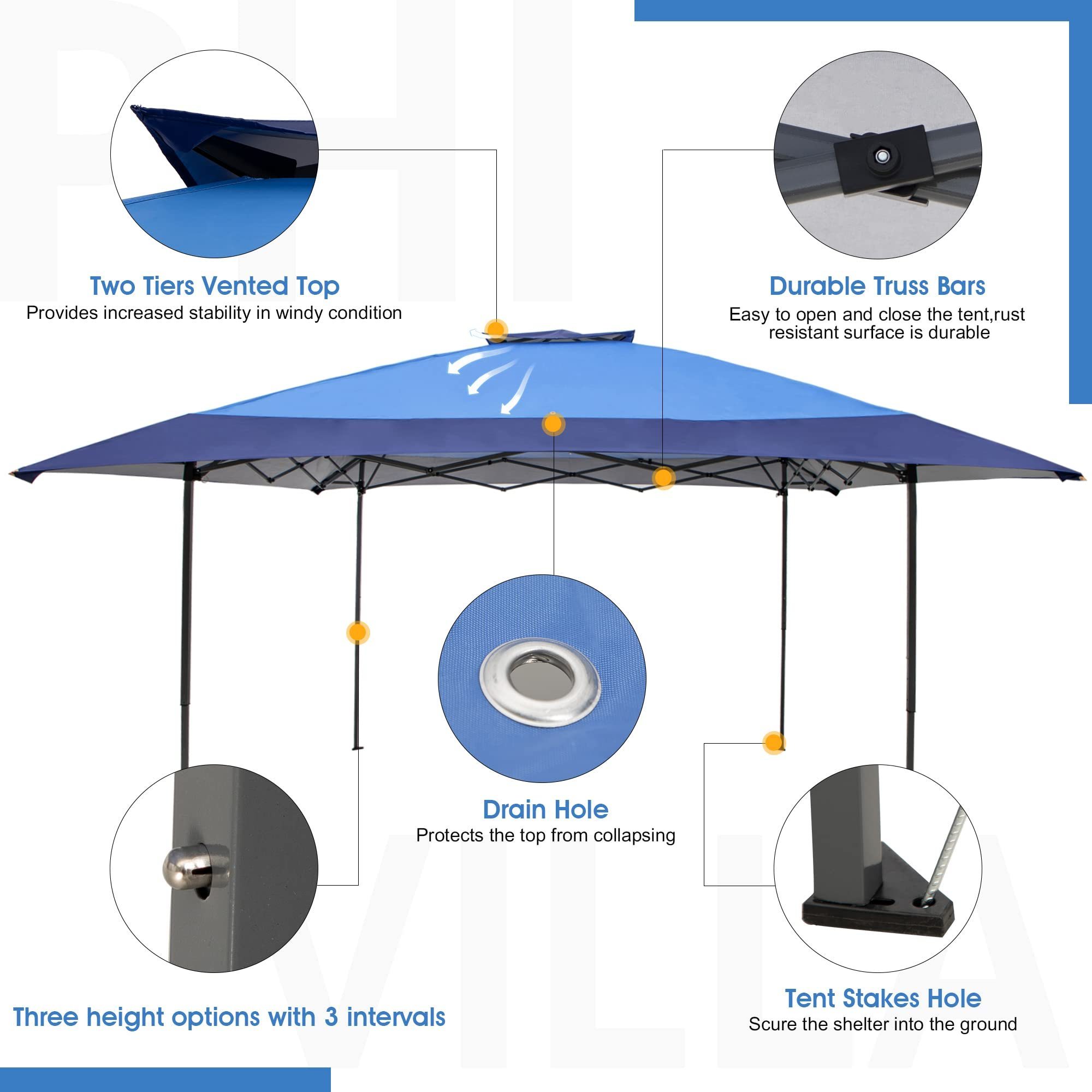 Factory Price Easy Set up 13'x13' Pop Up Canopy Tent Portable Sun Shade Outdoor Gazebo Tent