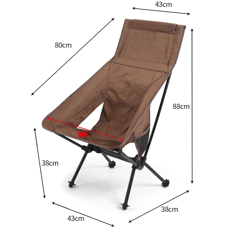 Manufacturer 600D Heavy Duty Light Moon Camping Chair Folding Moon Chair Portable Lightweight Picnic Fishing Outdoor Chair