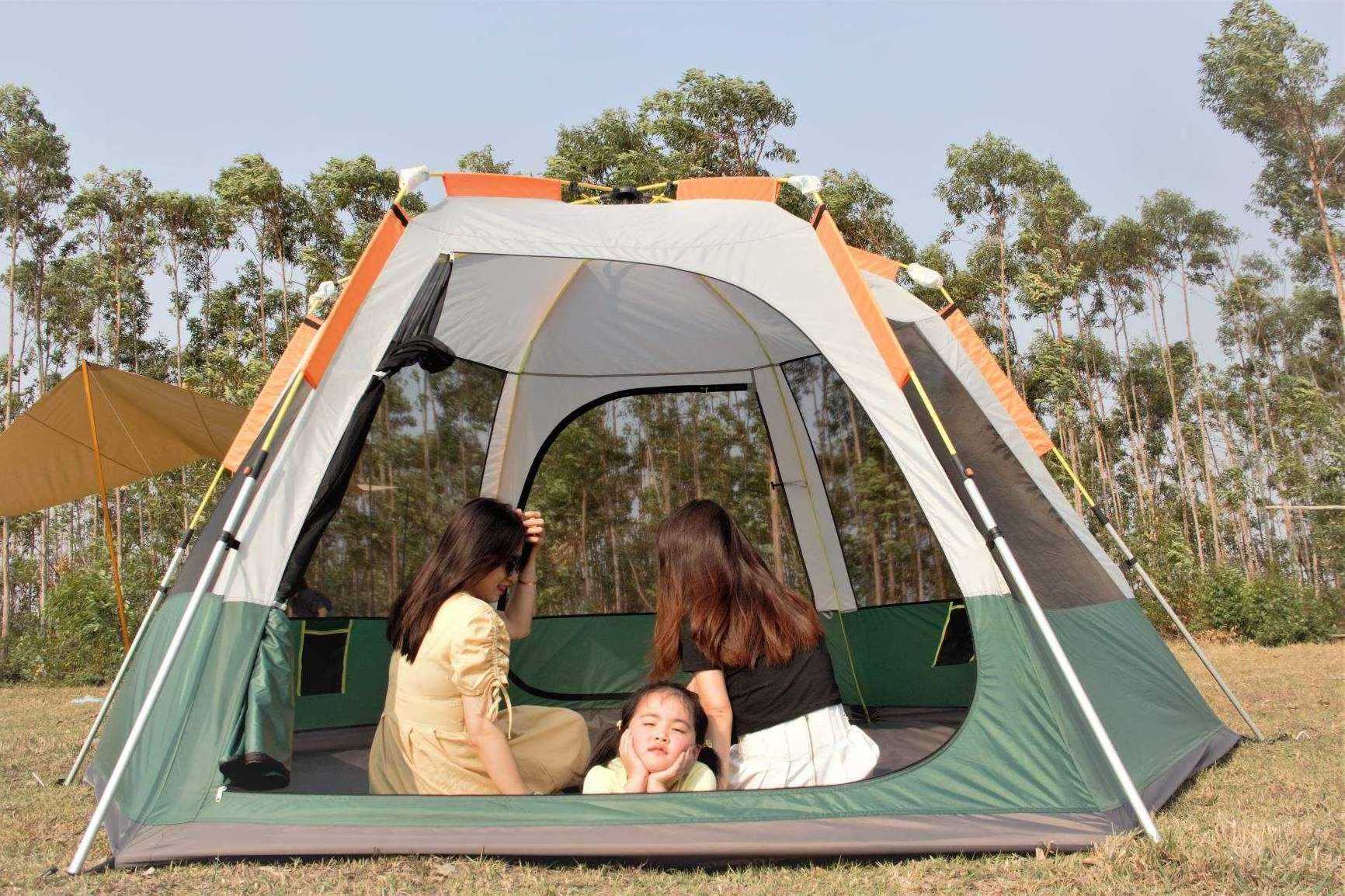 3-5 Person Camping Tent High Quality Double Layer Automatic Pop Up Outdoor Mesh Screenhouse Arbor Canopy Tent For Backyard