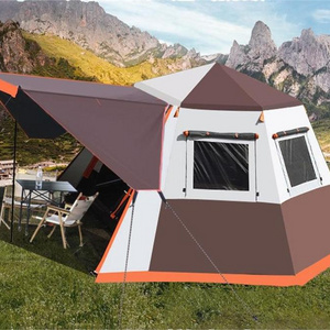 High Quality Waterproof Sunscreen Camping Tent Portable Automatic Outdoor Tent Large Space Hexagonal Mesh Tent