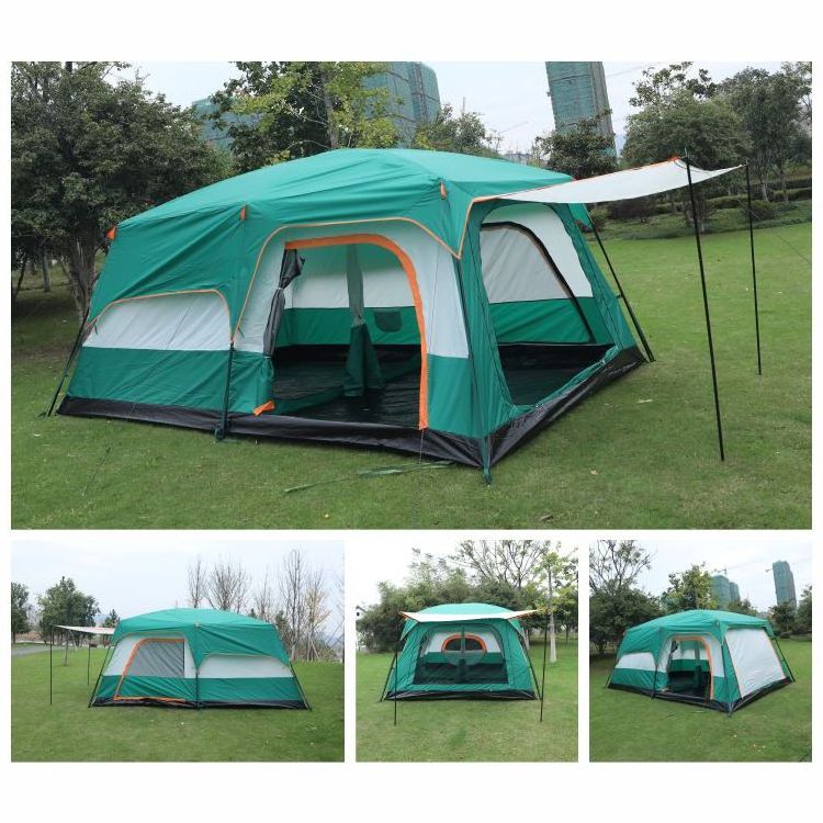 8-10 Persons Carpas Camping Large Space Family Camping  Outdoor Tent Double Layers 2 Rooms 1 Living Room Camping Tent