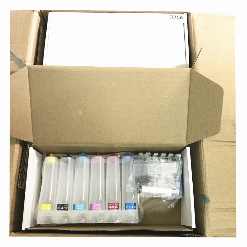 Alibaba Supplier 6 Colors Bulk CISS Refill Kits for Epson Stylus Photo 1390 1400 1410 R230 R270 Refillable Ink Cartridge