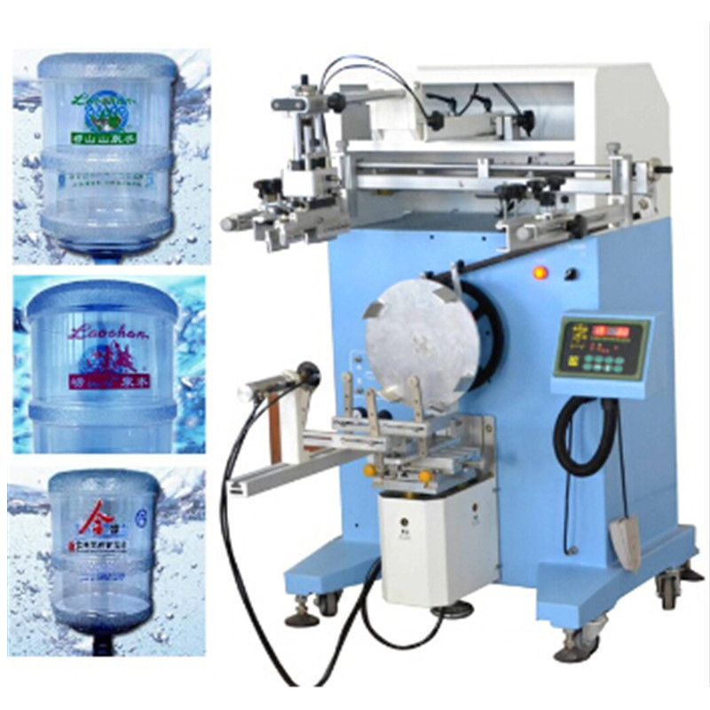 5 Gallon Mineral Water Bottle Cylinder Pneumatic Pvc Lotion Bottle Logo Printer Object Round Silk Screen Printing Machine