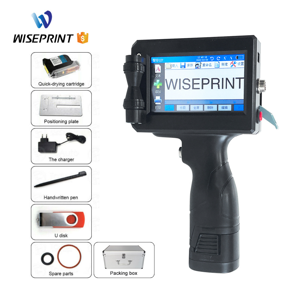 WISEPRINT TIJ Portable inkjet mbrush handheld thermal label printer hand held inkjet printer