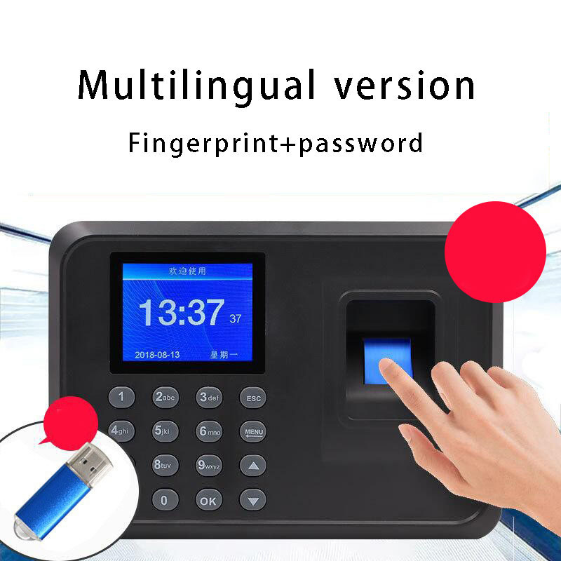 Time recording Biometric fingerprint recognition attendance system time recording smart clock