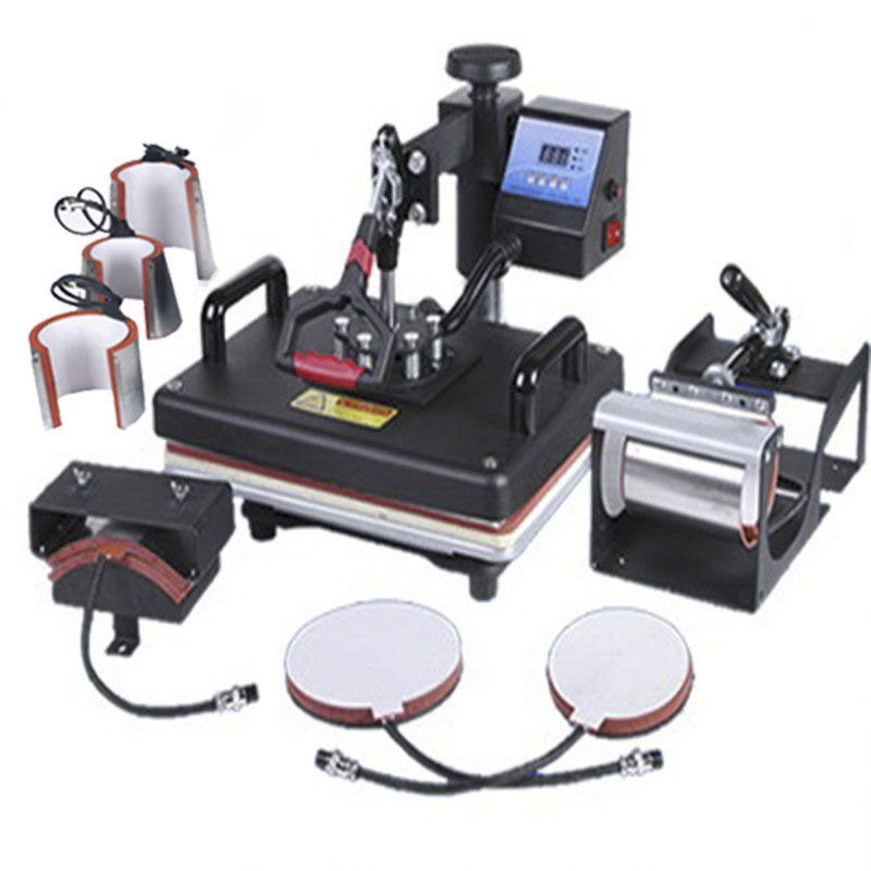 Multi-functional 8 in 1 Shaking head Digital Swing Away Transfer Heat Press Machine for Cup Plate Hat T-shirt