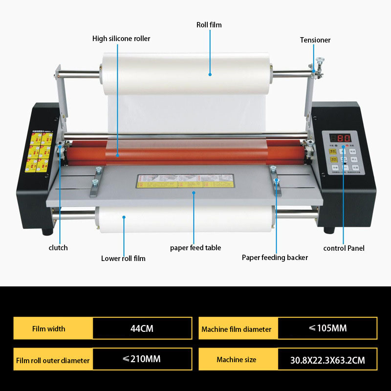 A2 paper photos 44cm  hot cold roll plastic sealing laminating machine laminator