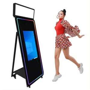 Dslr Selfie Mirror Photo Booth Touch Screen Portable 40 Inch Mirror Photo Booth Machine Kiosk With Camera And Printer