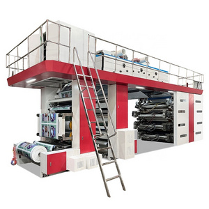 high speed 8 color central drum flexo printing machine plastic bag making machine with printing