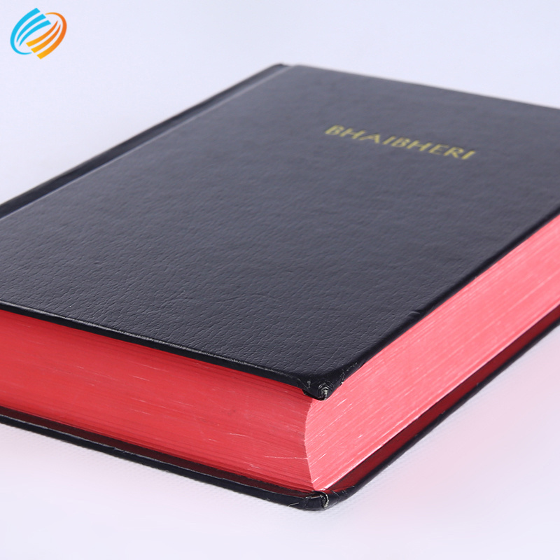 Free Mockup Custom Black Leather Cover Hot Samping Printing Bible Paper Book Printing