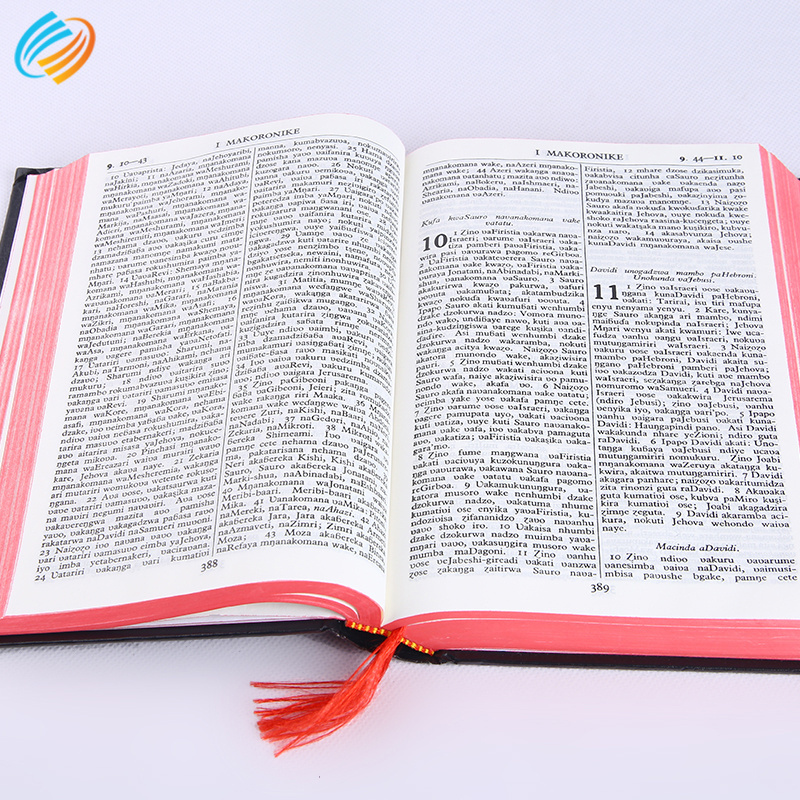 Free Mockup Custom Black Leather Cover Hot Samping Printing Bible Paper Book Printing