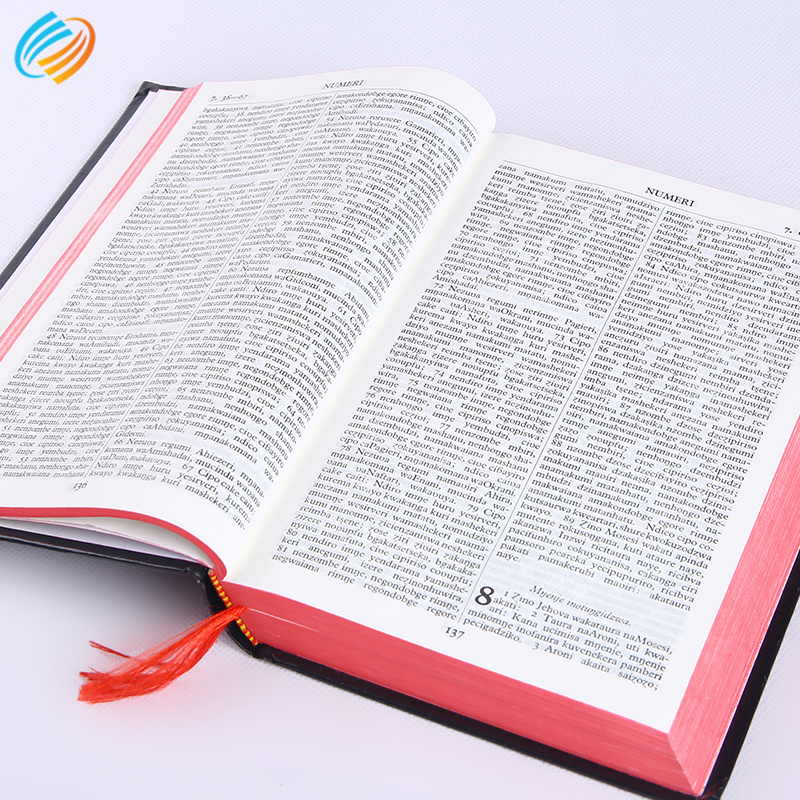 Free Mockup Custom Black Leather Cover Hot Samping Printing Bible Paper Book Printing