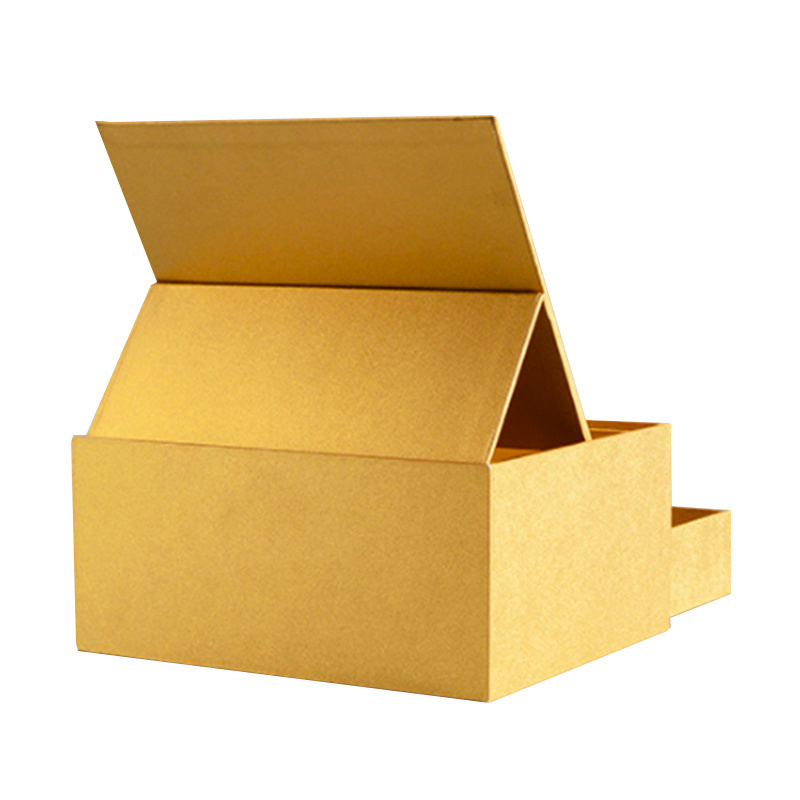 Wholesale Custom Luxury Cardboard Paper Two Layers Drawer chocolate Packaging Boxes Unique Gold Chocolate gift Box With Insert