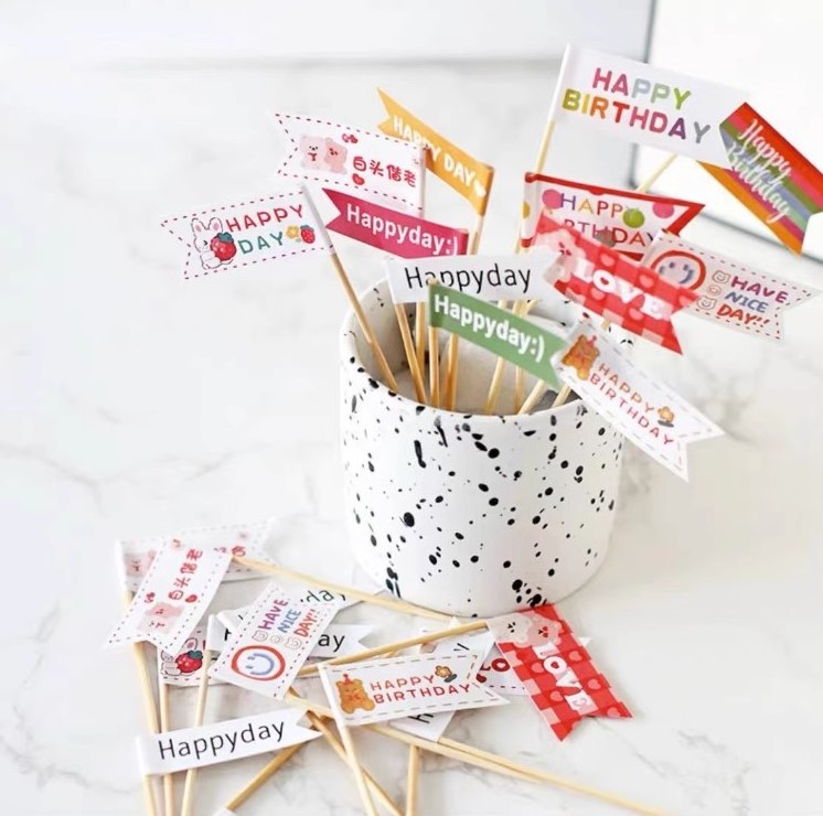 Handmade creative fruit toothpick flags