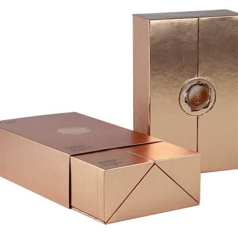 Custom Magnetic Closure Cardboard Cosmetic Perfume Packaging with double door beauty skincare set packaging box