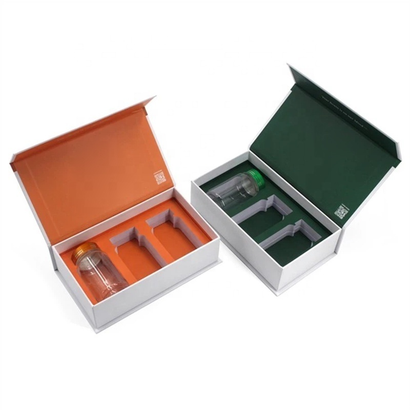 Premium double door medical equipment box with ribbon and EVA creative drug pharmaceutical healthcare packaging box