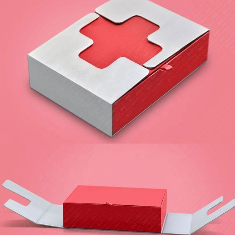 Premium double door medical equipment box with ribbon and EVA creative drug pharmaceutical healthcare packaging box