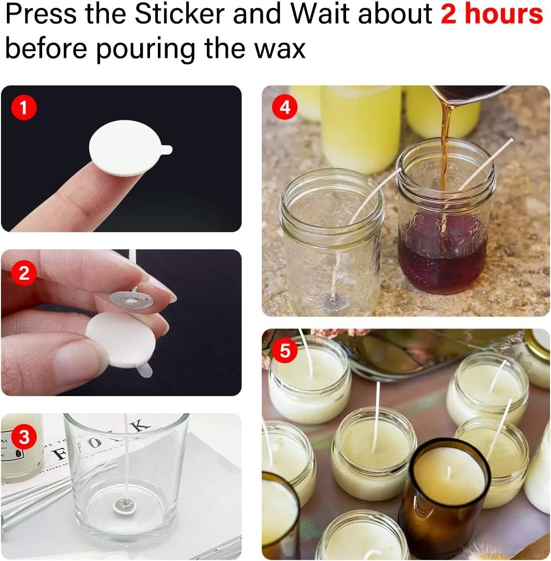 Candle Making Wick Accessory Diy Cotton Wicks Glue Dot Double Side Sticker White Candle Wick Sticker