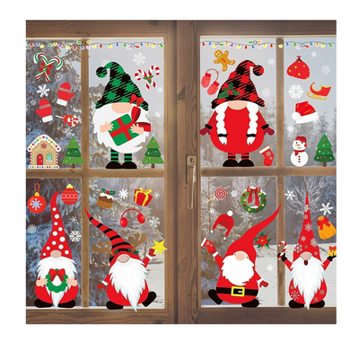 Christmas Gnome Window Clings Christmas Window Clings Gnome Christmas Decorations for Theme Party New Year Supplies