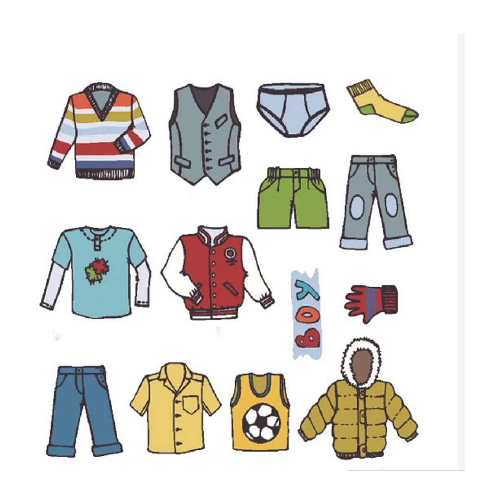 Custom Boy Clothing Decals Removable Clothes Classification Label Stickers for Wardrobe or Drawer Organizing