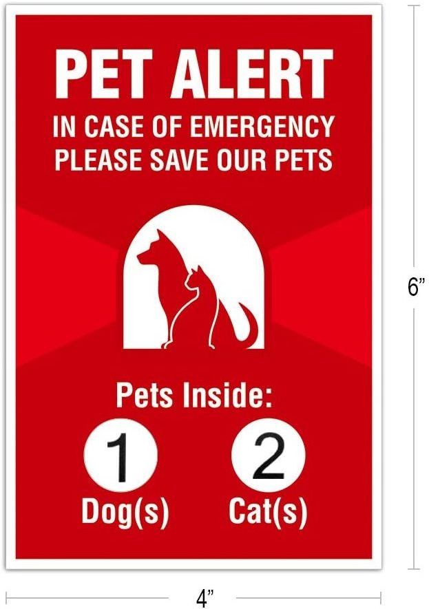 Custom Pet Alert Stickers Static Cling Window Label  Emergency Pets Rescue For window door  or house and rescue your cat or dog