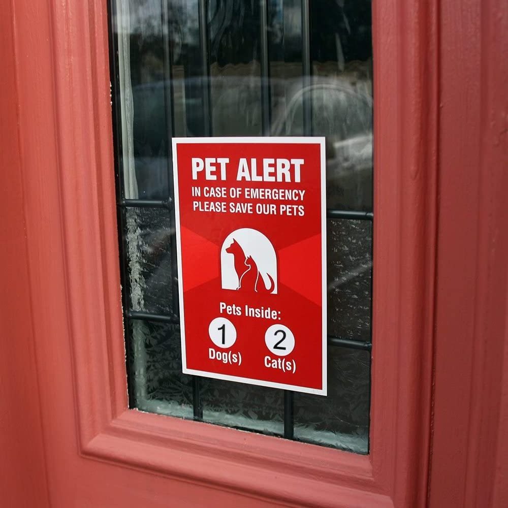 Custom Pet Alert Stickers Static Cling Window Label  Emergency Pets Rescue For window door  or house and rescue your cat or dog