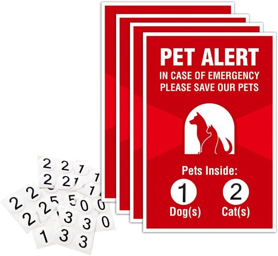 Custom Pet Alert Stickers Static Cling Window Label  Emergency Pets Rescue For window door  or house and rescue your cat or dog